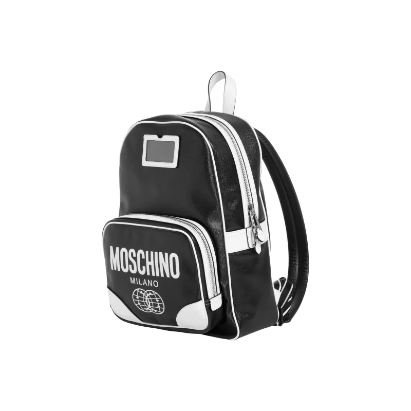 MOSCHINO Polyurethane Backpack Women's White/Black-1