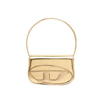 DIESEL 1DR Shoulder Bag Mirrored Leather Gold