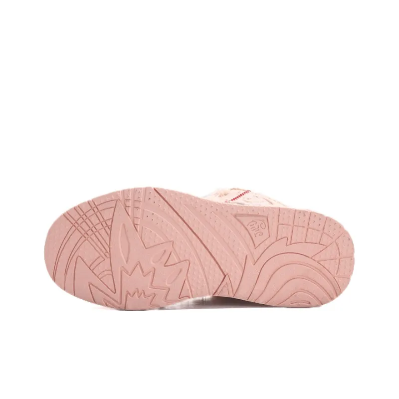 Jifffly Denim Tartan Anti Slip And Wear Resistant Height Increasing Low Top Skateboard Shoes Unisex Frosted Pink-5