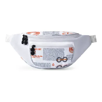 8atheist Nylon Fabric Shoulder Bag Crossbody Bag Fanny Pack Sling Bag Unisex White
