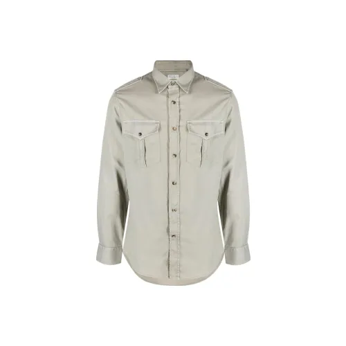 Brunello Cucinelli Shirts Men Sage Green