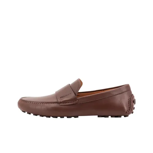 FERRAGAMO Almond-toe Leather Saddle Loafers