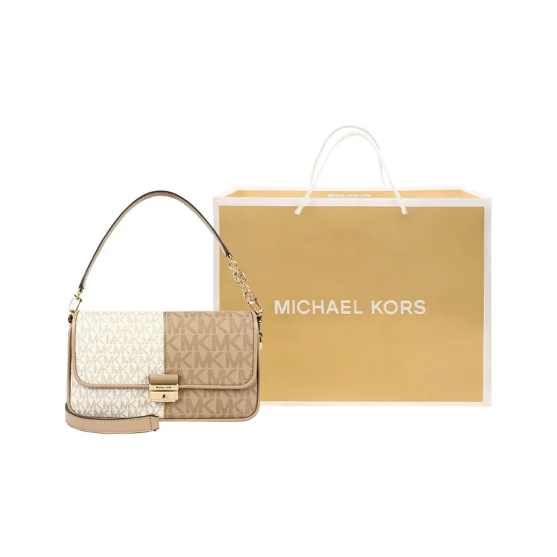 MICHAEL KORS Leather Baguette Bag Shoulder Bag Small Size Women's Vanilla White Multicolor-5