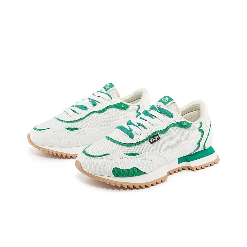 Kappa Anti Slip Wear Resistant Low Top Casual Running Shoes Unisex White Green-3