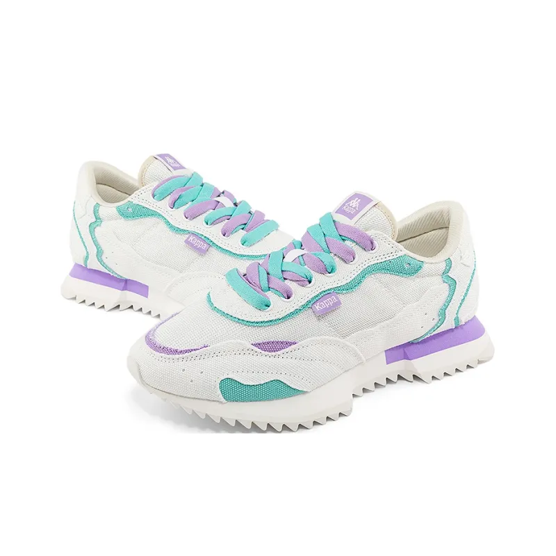 Kappa Anti Slip Wear Resistant Low Top Casual Running Shoes Women's White Blue-4