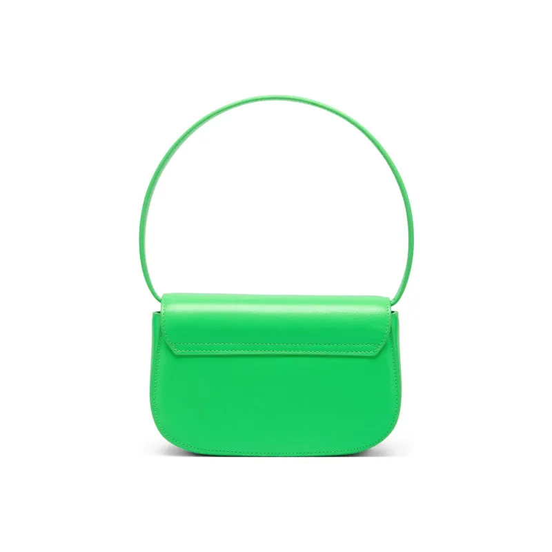 DIESEL Cow Leather 1DR Bag Handbag Shoulder Bag Large Size Women's Neon Green-1