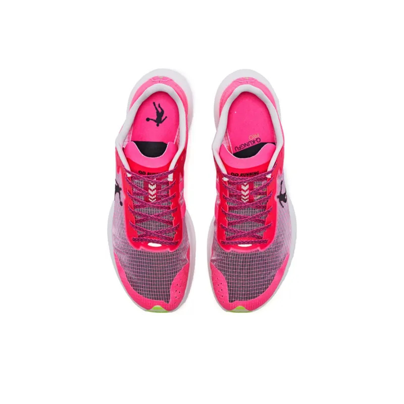 QIAODAN Flying Shadow PB1.0 Anti Slip And Wear Resistant Lightweight Low Top Running Shoes Women's Pink Green-3