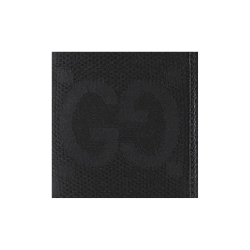 GUCCI Canvas With Leather Trim Canvas Bag Card Holder Large Size Men's Black-6
