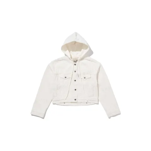 Levis Cropped Coats Women's White