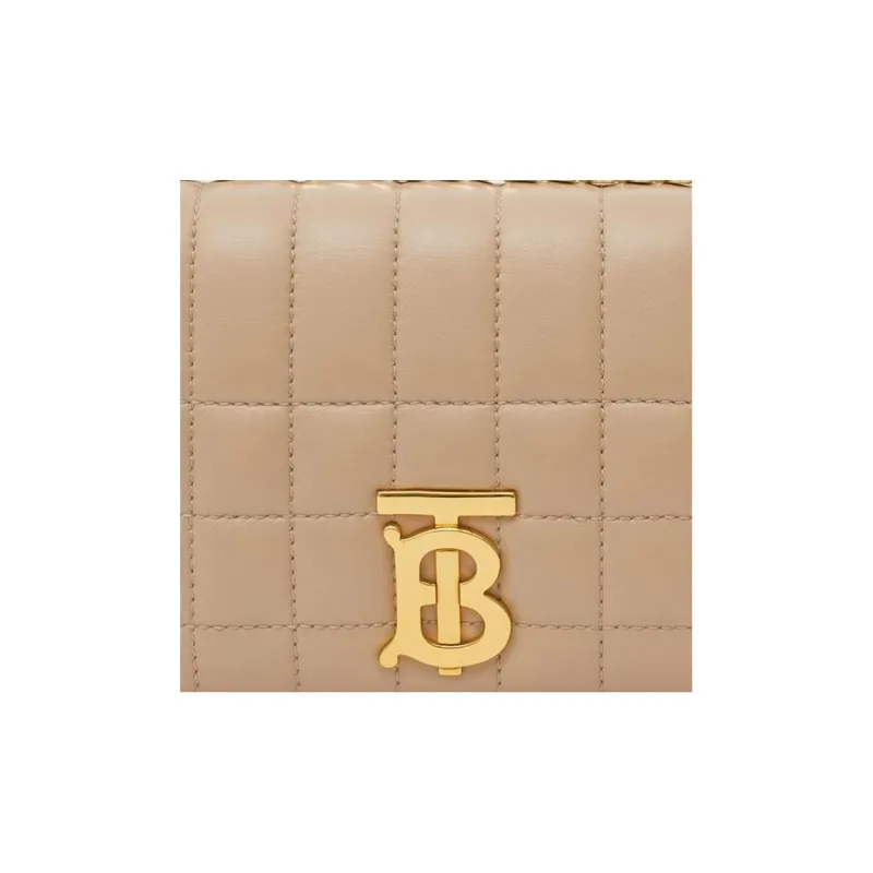 Burberry Lola Bag Lambskin Shoulder Bag, Crossbody Bag Mini Women's Oats Beige-5