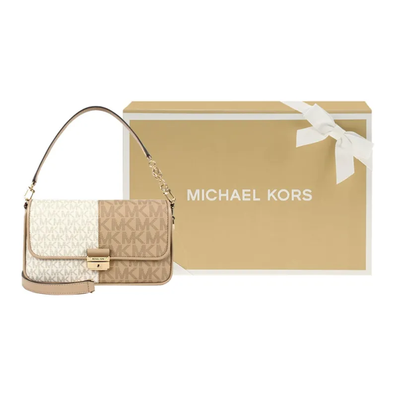 MICHAEL KORS Leather Baguette Bag Shoulder Bag Small Size Women's Vanilla White Multicolor-7