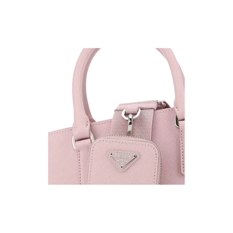 PRADA Cow Leather Tote Bag Shopping Bag Handbag Women's Pink-3