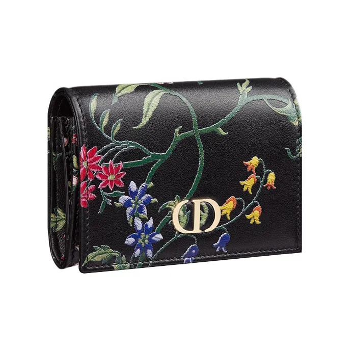DIOR Caro Calfskin Wallet Extra Small Women's Black-1