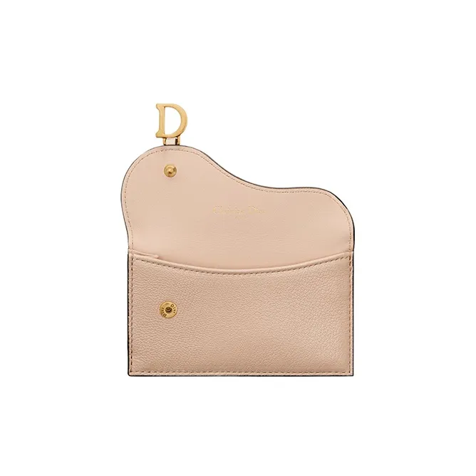 DIOR Goatskin Card Holder Women's Sand Pink-3