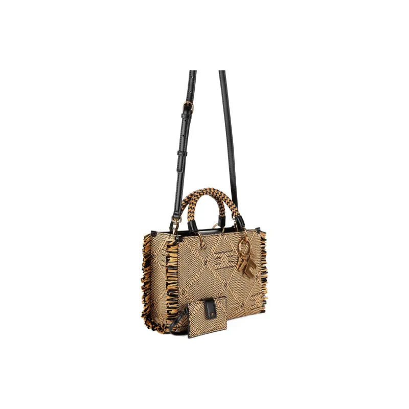 Elisabetta Franchi Nylon Tote Bag Shopping Bag Handbag Mini Women's Brown-2