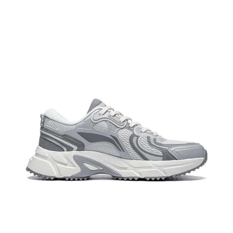 LiNing Pick Up The Light Anti Slip And Wear Resistant Breathable Low Top Running Shoes Women's Antarctic Gray-1