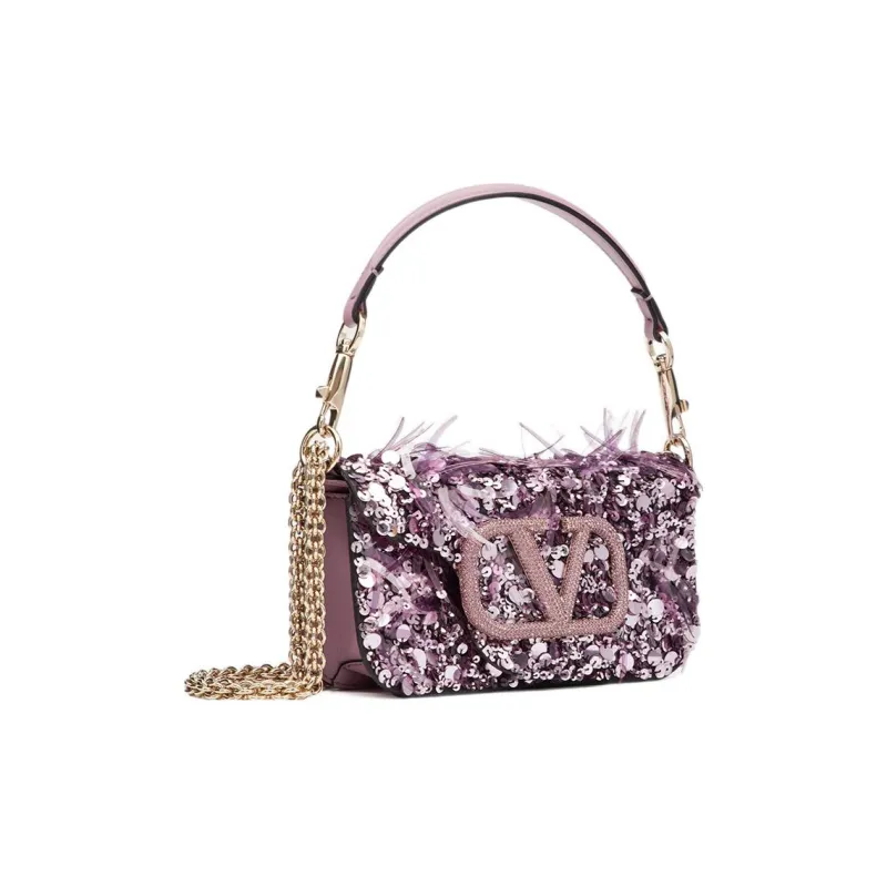 Valentino Locò 3D Embroidery Shoulder Bag Crossbody Bag Handbag Mini Women's Pink-1