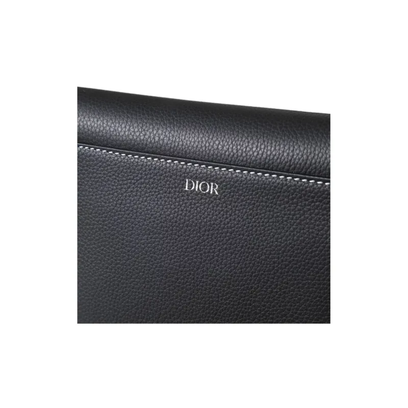DIOR Grain Calfskin Saddle Bag, Sling Bag, Shoulder Bag, Crossbody Bag Regular Men's Black-4