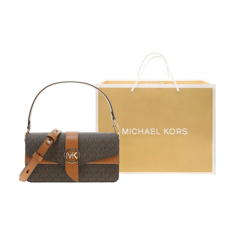 MICHAEL KORS Greenwich Artificial Leather Crossbody Bag, Shoulder Bag Women's Brown-0