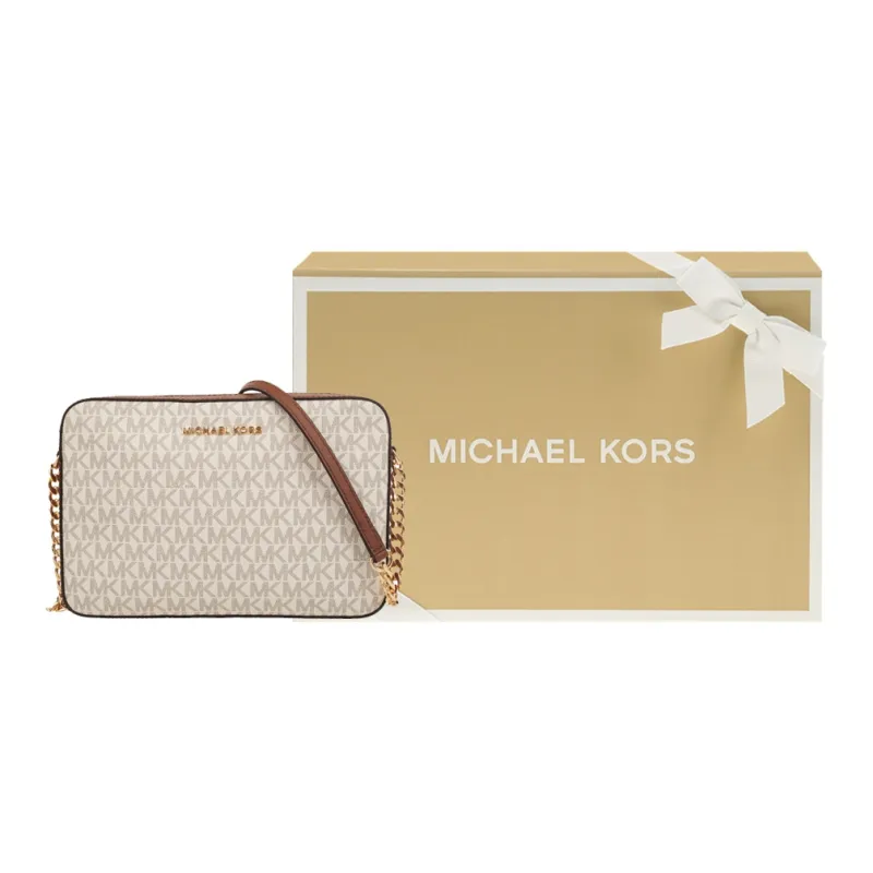 MICHAEL KORS Jet Set Cow Leather Camera Bags Shoulder Bags Women's Vanilla & Brown-5
