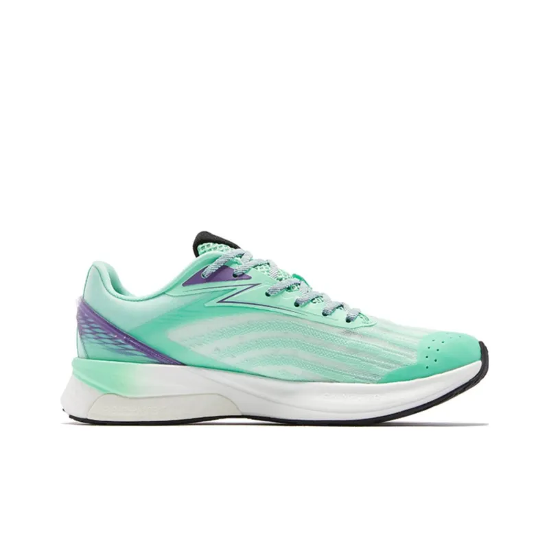QIAODAN Feiying 2.0 Anti Slip And Wear Resistant Lightweight Low Top Running Shoes Women's White Purple Green-1