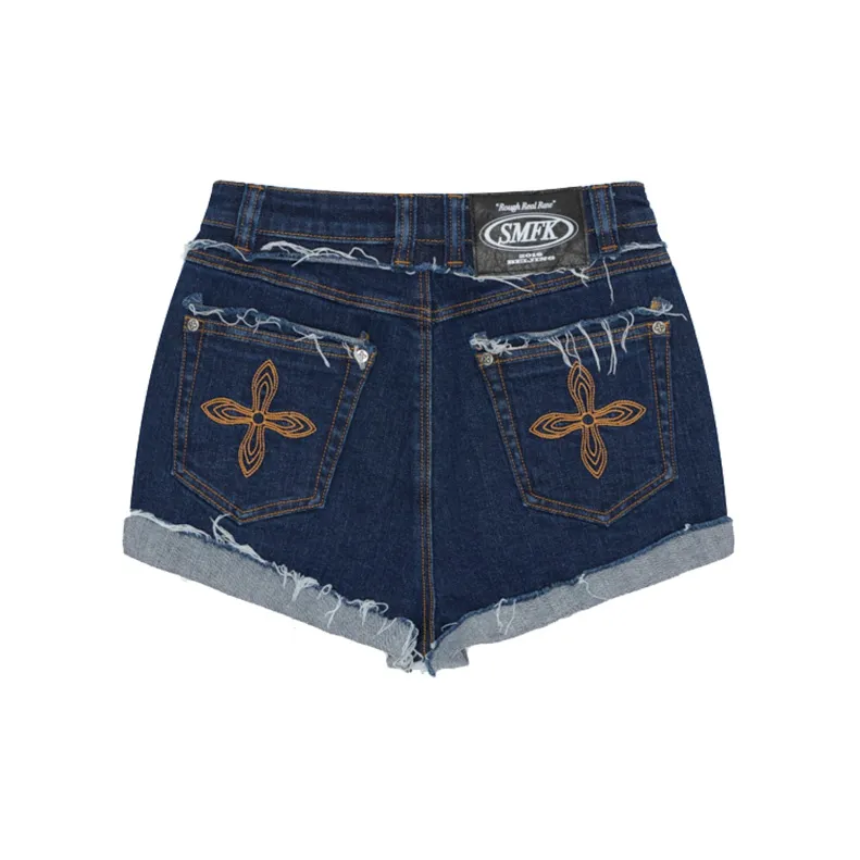 SMFK SS23 Denim Shorts Women's Deep Sea Blue-1