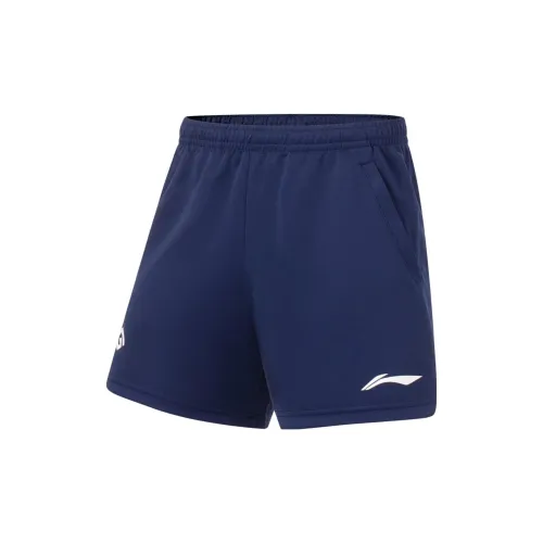 LINING Badminton Series Casual Shorts Unisex Deep Battleship Blue