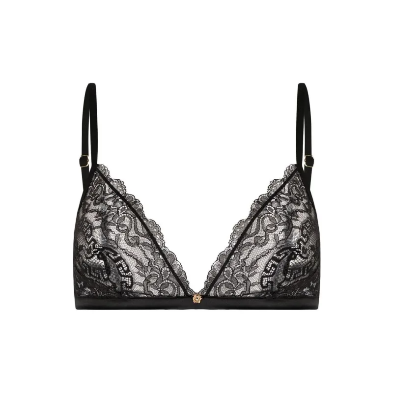 VERSACE Medusa Head Plaque Lace Bra-0