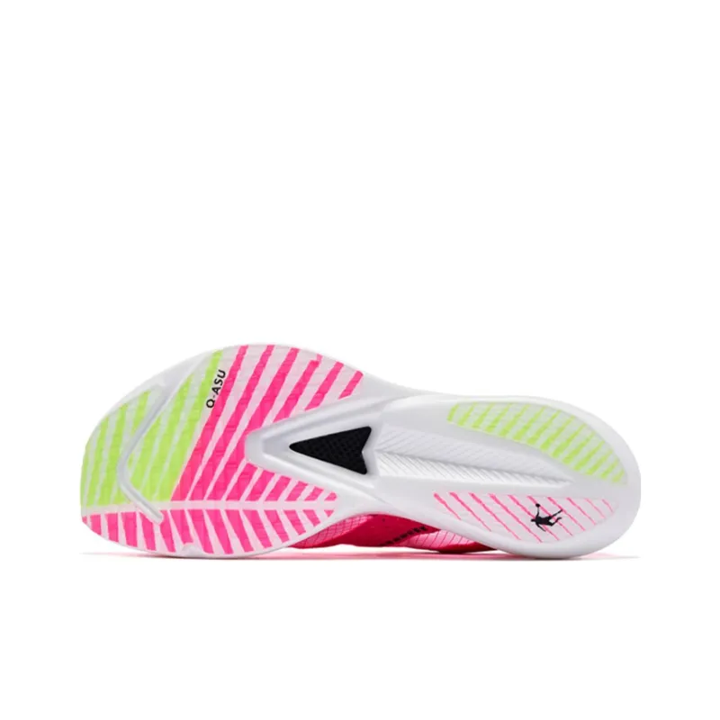 QIAODAN Flying Shadow PB1.0 Anti Slip And Wear Resistant Lightweight Low Top Running Shoes Women's Pink Green-5
