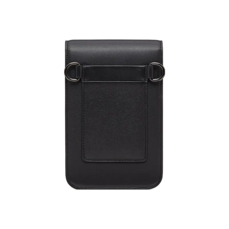 Valentino Calfskin One Shoulder Crossbody Cell Phone Pouch Mini Men's Black-2
