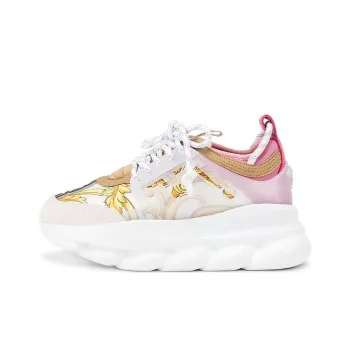 VERSACE Chain Reaction White Pink Yellow Barocco Women's