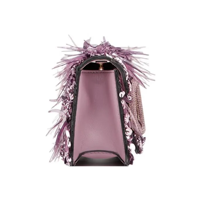 Valentino Locò 3D Embroidery Shoulder Bag Crossbody Bag Handbag Mini Women's Pink-3