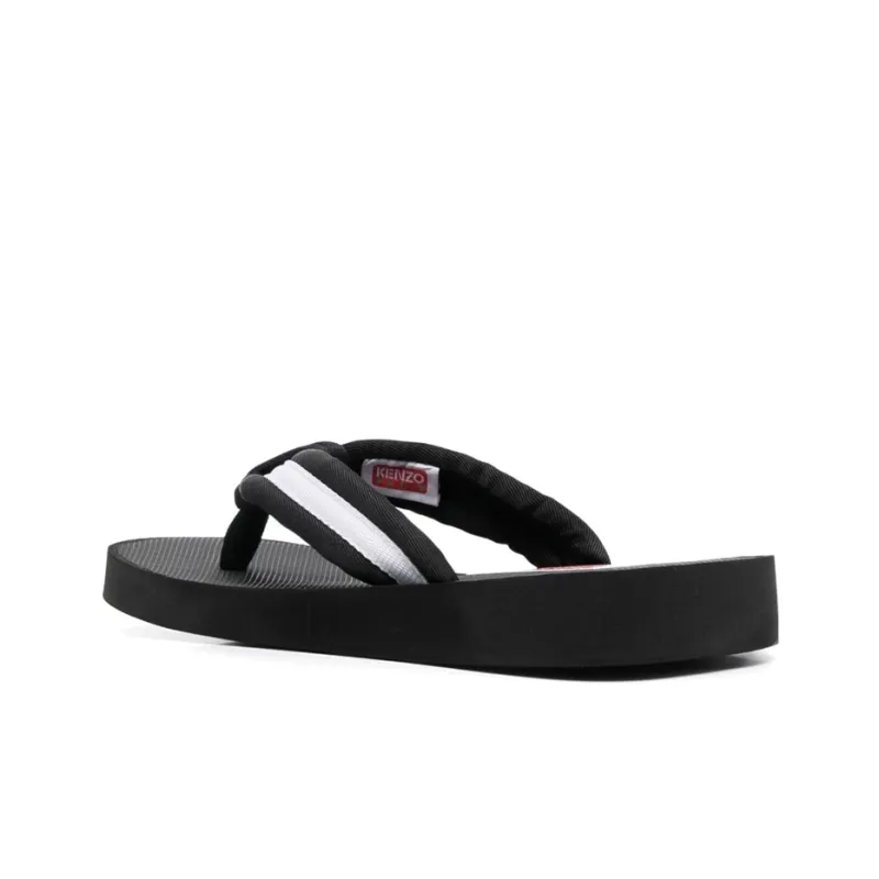 KENZO Logo-patch Striped Flip Flops-3