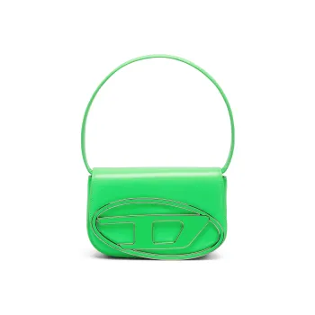 DIESEL Cow Leather 1DR Bag Handbag Shoulder Bag Large Size Women's Neon Green