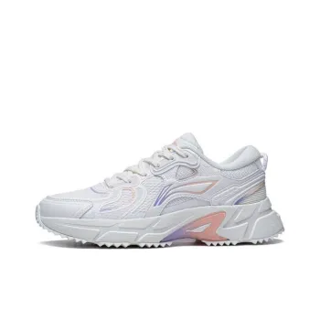 LiNing Pick Up The Light Anti Slip And Wear Resistant Breathable Low Top Running Shoes Women's Mist White