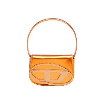 DIESEL Cow Leather 1DR Bag, Portable Crossbody Bag, Shoulder Bag Tubas Women's Orange