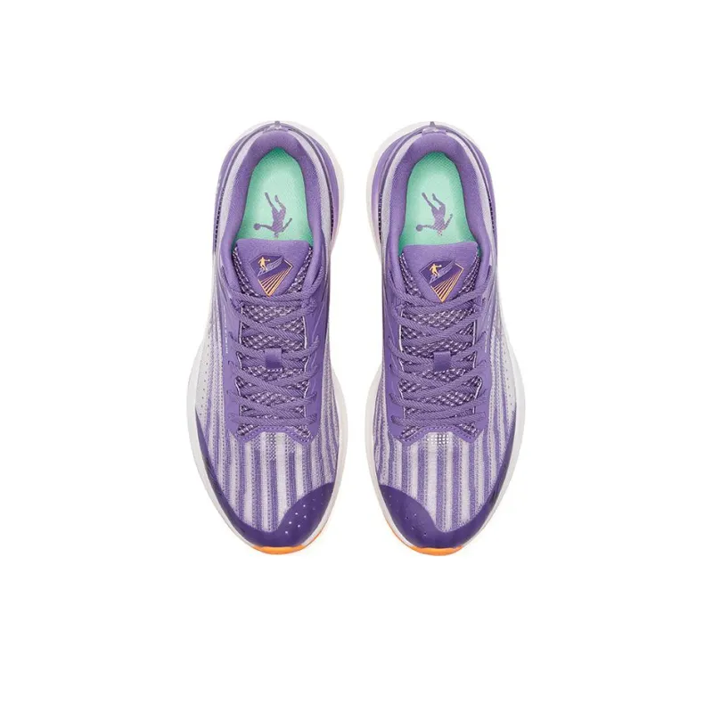 QIAODAN Feiying 2.0 Anti Slip And Wear Resistant Lightweight Low Top Running Shoes Women's White Purple Orange-3