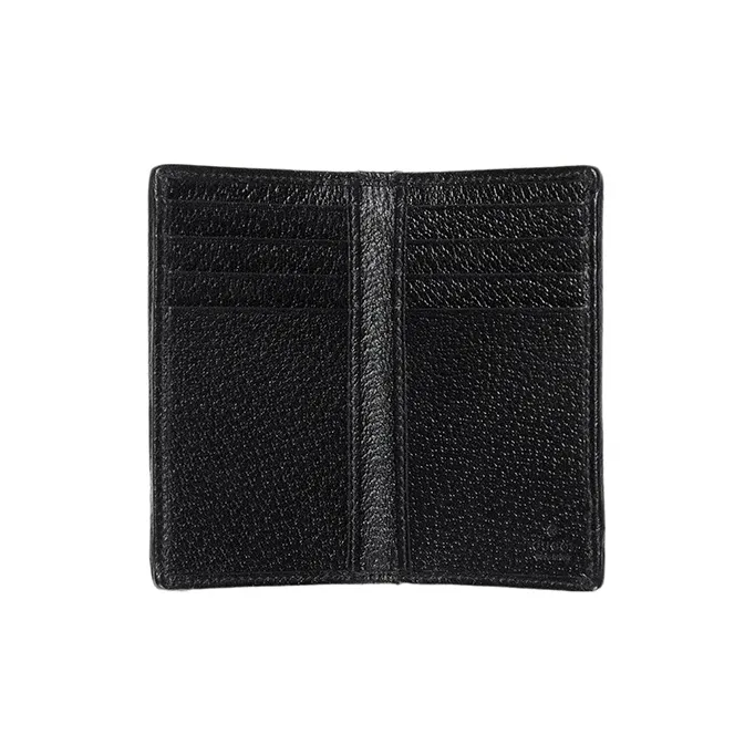 GUCCI Canvas With Leather Trim Canvas Bag Card Holder Large Size Men's Black-5