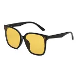 New Version Square Frame with Diamond-Shaped Temple Yellow Lens