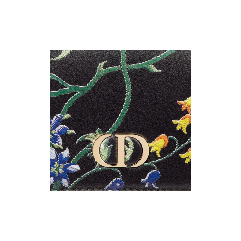 DIOR Caro Calfskin Wallet Extra Small Women's Black-4