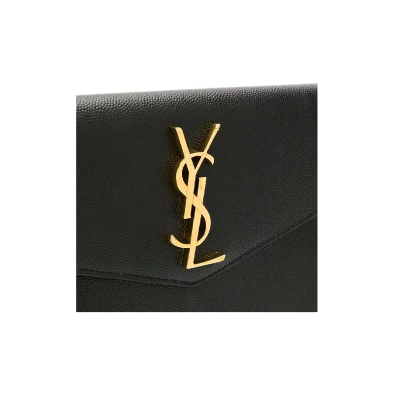 SAINT LAURENT Uptown Pouch Grain De Poudre Embossed Black-5