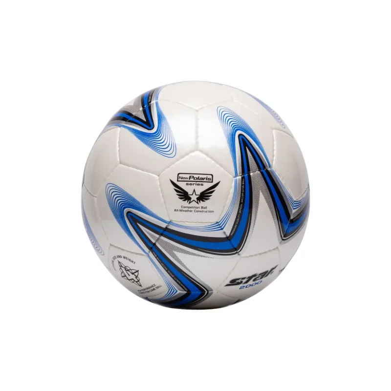 Star Size 4 Ball Soccer PU Hand Stitched Soccer Ball Unisex Blue White-5