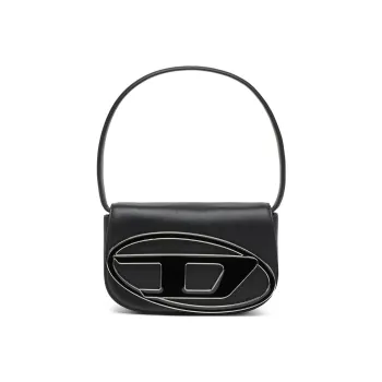 DIESEL 1DR Iconic Nappa Leather Shoulder Bag Black
