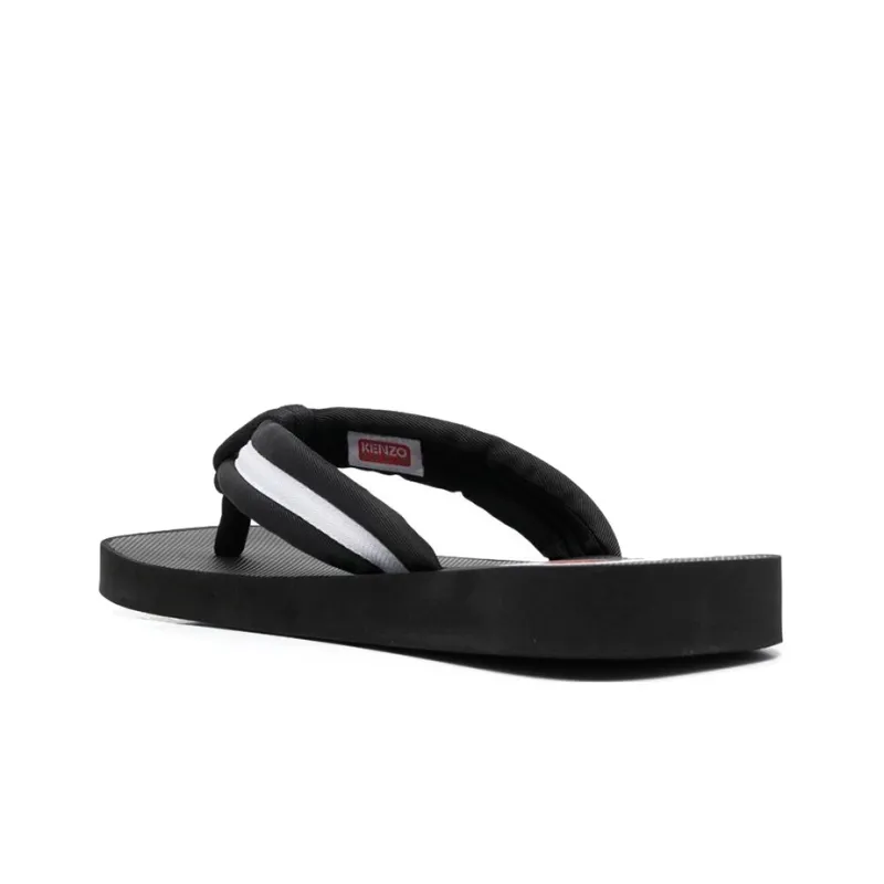 KENZO Logo-patch Striped Flip Flops-3