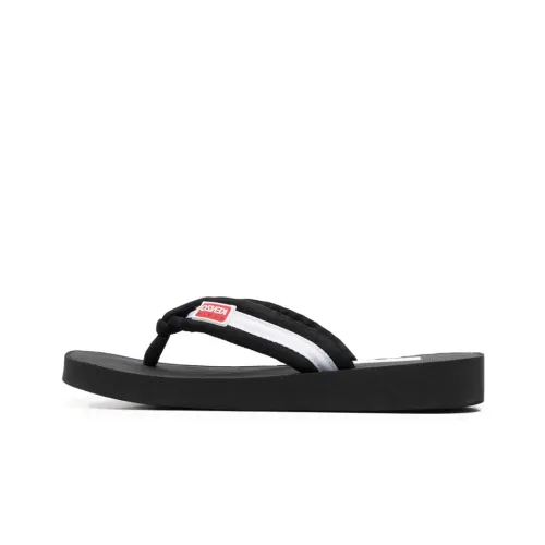 KENZO Logo-patch Striped Flip Flops