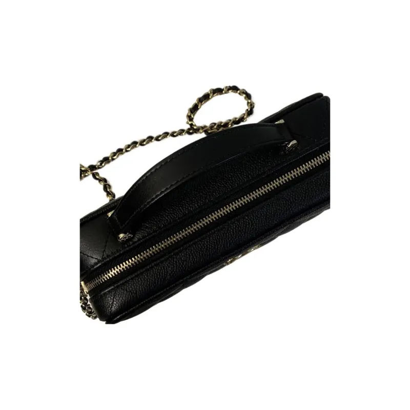 CHANEL Caviar Calfskin Box Bag, One Shoulder Handbag, Crossbody Bag, Makeup Bag Women's Black-2