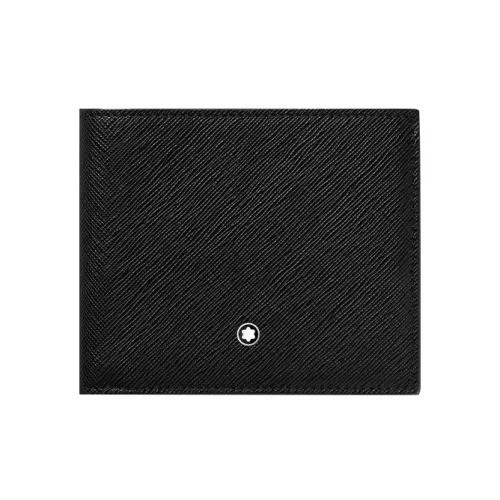 MONTBLANC Full Grain Cow Leather Card Holder Wallet Regular Men's Black