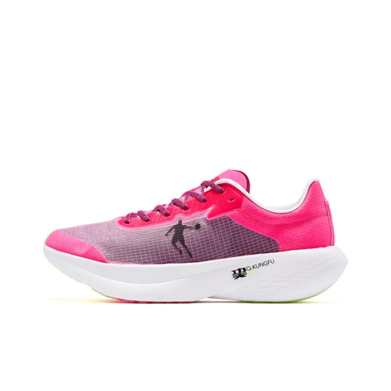 QIAODAN Flying Shadow PB1.0 Anti Slip And Wear Resistant Lightweight Low Top Running Shoes Women's Pink Green-0