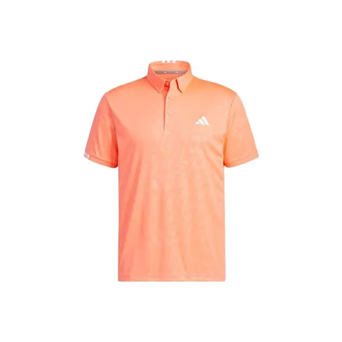 Adidas Polo Shirts Men Coral Orange