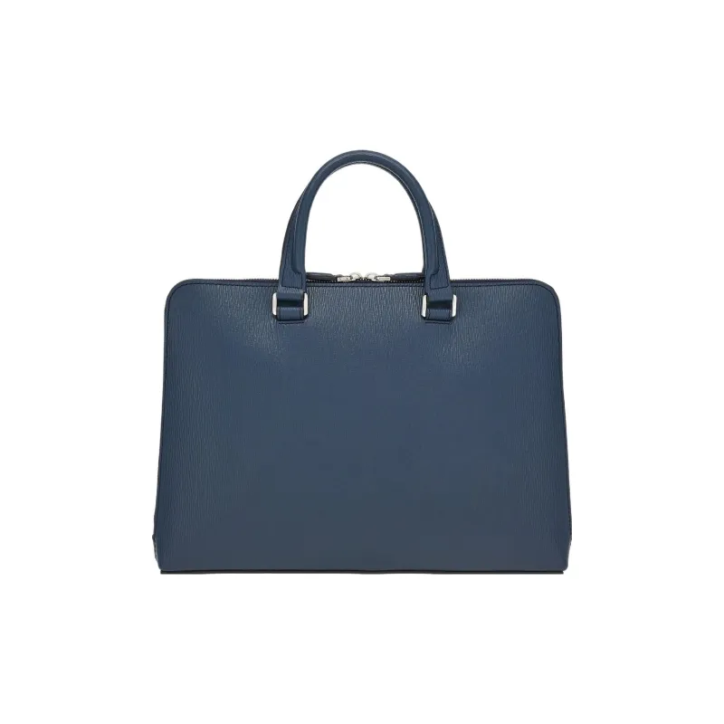 FERRAGAMO GANCINI Cow Leather Briefcases Handbags Regular Men's Blue-2